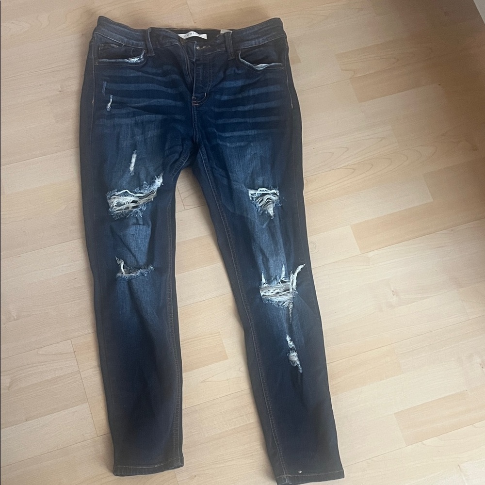 Distressed Blue Jeans